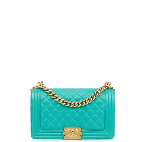 Chanel Boy Medium in Blue, Leather Handbag Clinic