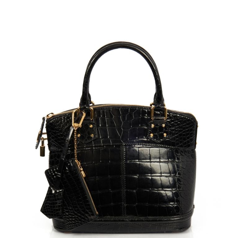 Louis Vuitton Lockit MM in Black, Exotic Handbag Clinic