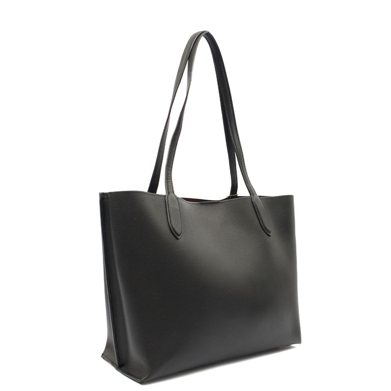 Coach Turnlock Tote in Black, Leather | Handbag Clinic