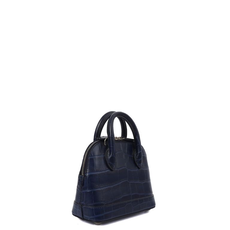 Balenciaga Ville Top Handle XXS in Blue, Exotic Effect
