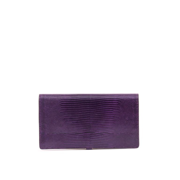 Embossed Lizard Tree Long Wallet