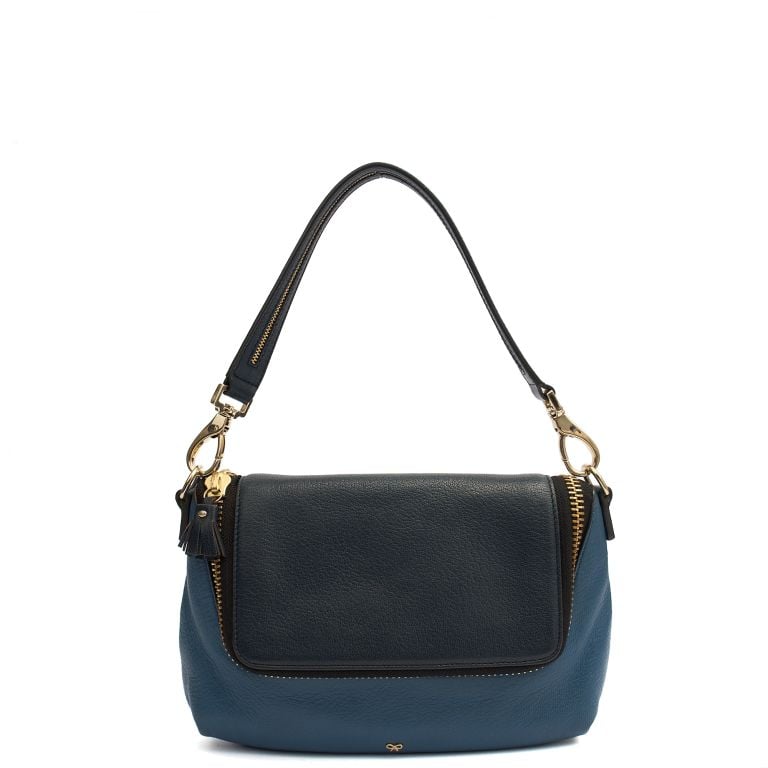 ANYA HINDMARCH ネイビーレザーショルダーバッグ Triple Zip Cross-body | Anya Hindmarch US