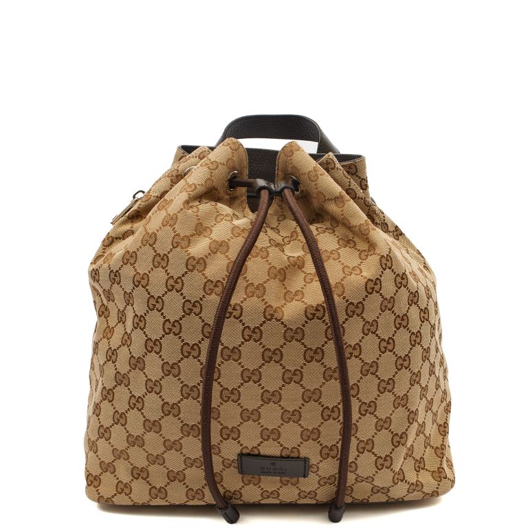 Gg Canvas Brown Leather Gucci Backpack Gucci Backpack In GG Supreme, GG  Supreme Canvas Handbag Clinic