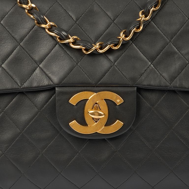 Chanel Maxi Jumbo XL in Black, Calfskin Leather Handbag Clinic