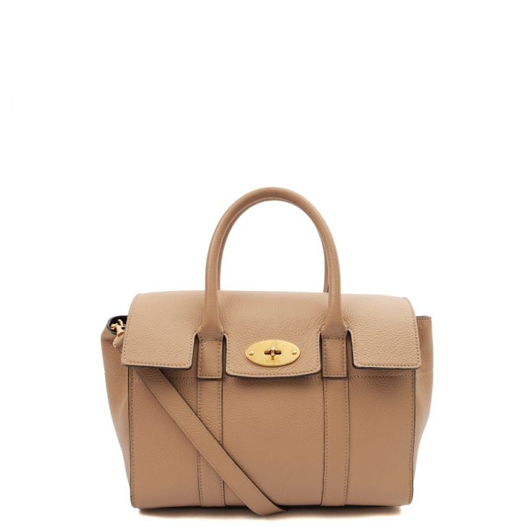 Mulberry Bayswater with Strap- Small in Rose Water, Calfskin