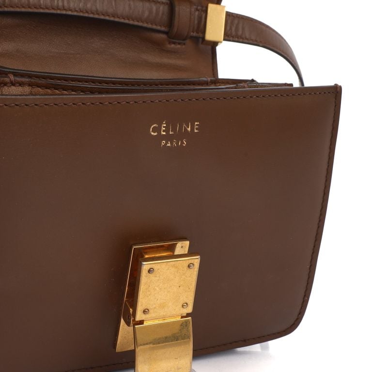 Celine Box Bag Small in Brown, Leather Handbag Clinic