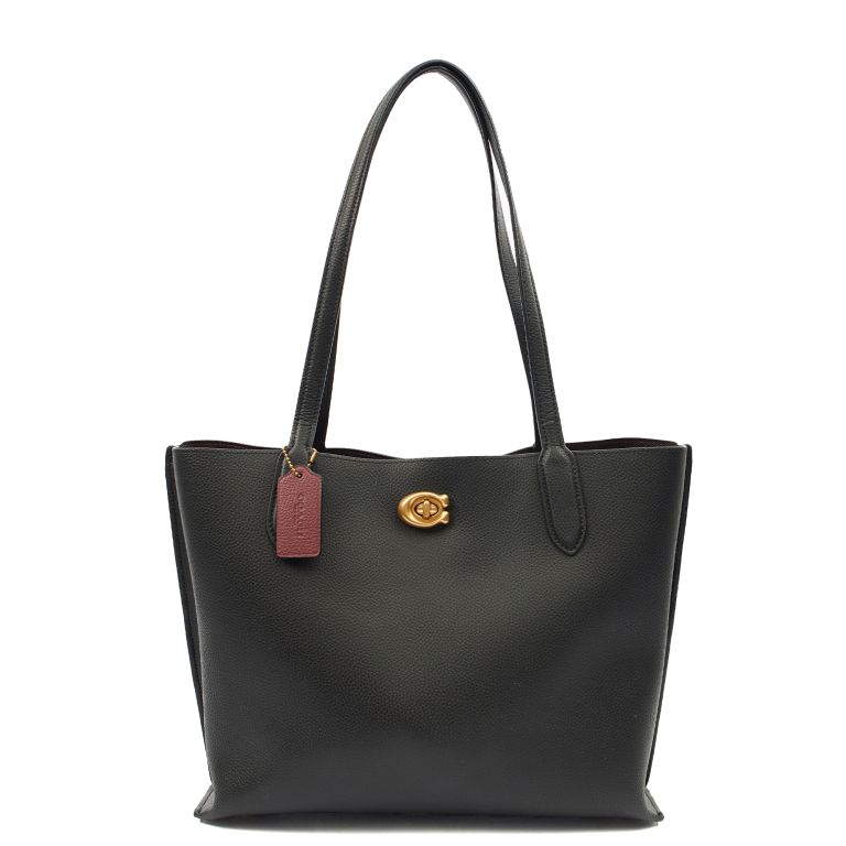 Coach Turnlock Tote in Black, Leather | Handbag Clinic