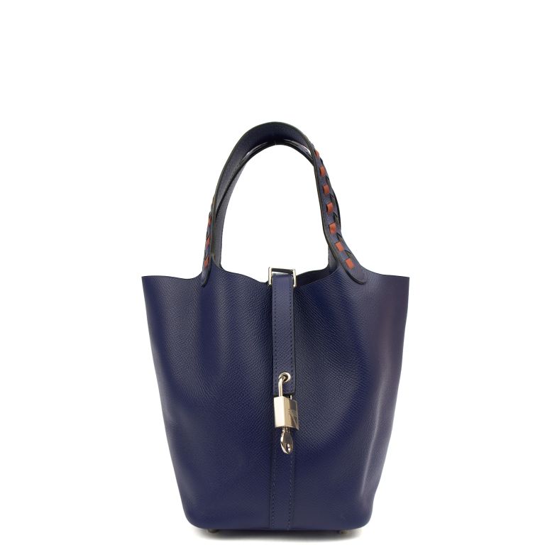 Hermes Picotin 18 in Bleu Encre, Epsom Leather with Palladium