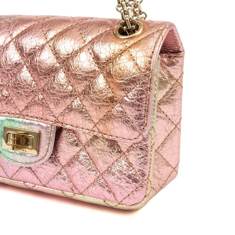Chanel Reissue Mini in Mermaid, Crinkled Goatskin Leather with
