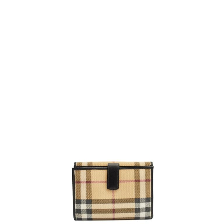 小物 Burberry Folding wallet Nova check Burberry Nova Check Logo PVC Leather Folded Wallet Beige Vintage