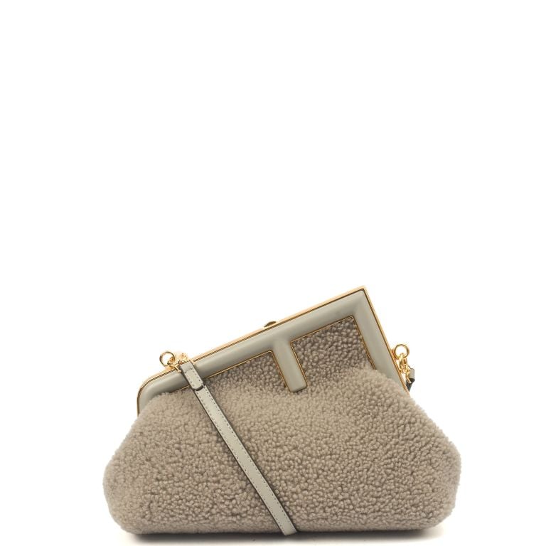 【美品】ALBIT GFD-1 Fendi First - Small in Grey, Fabric | Handbag Clinic