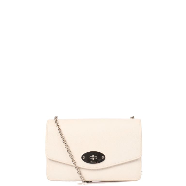Mulberry Darley Shoulder Bag in White Calfskin Leather Handbag Clinic