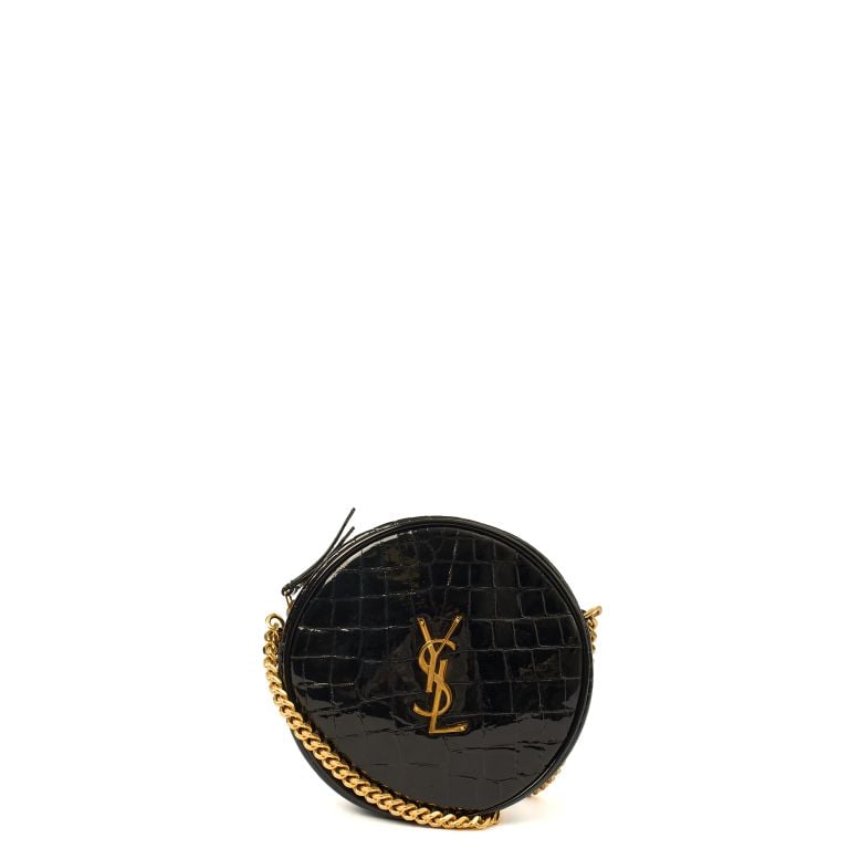 Saint Laurent Round Camera Bag in Black, Leather Handbag Clinic