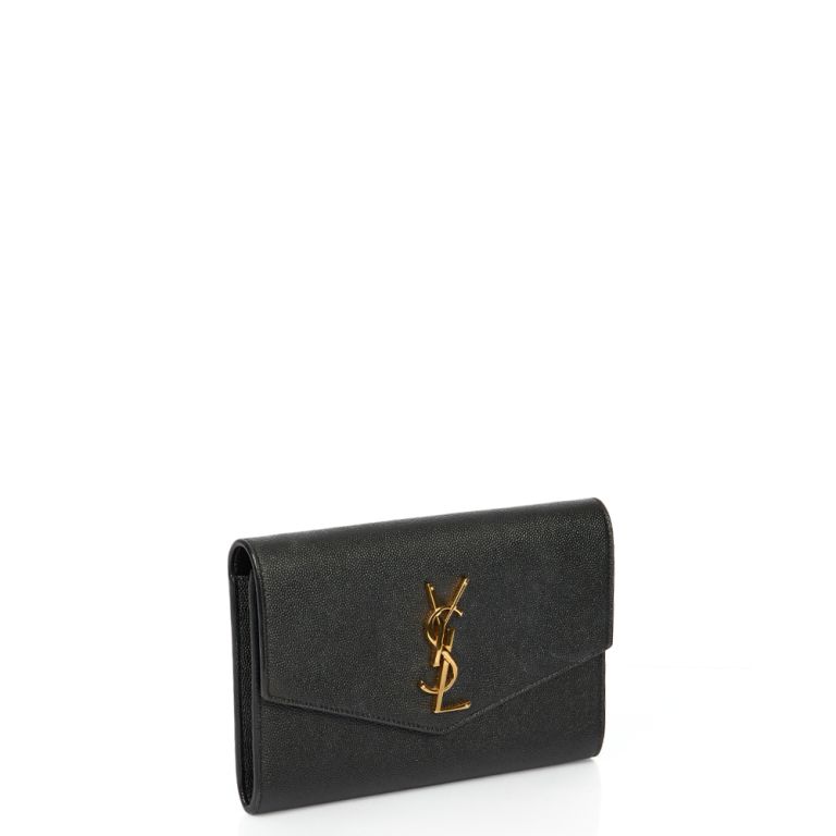 Uptown Wallet on Chain in Black, Leather