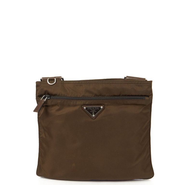 prada nylon brown bag