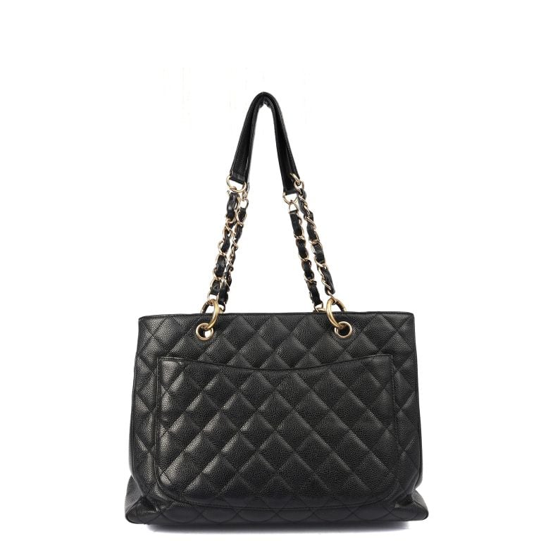 Chanel Grand Shopping Tote in Black, Caviar Leather Handbag Clinic