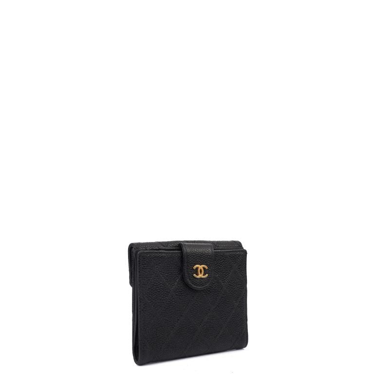 小物 CHANEL CC Mark Wallet Caviar Skin Black Chanel Flap Wallet in Black, Caviar Leather | Handbag Clinic