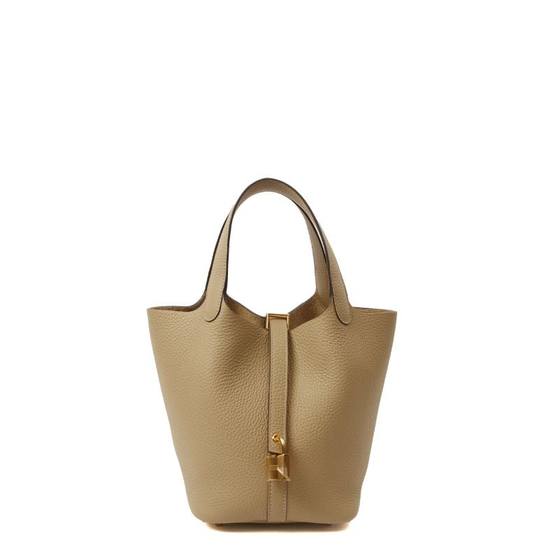 Hermes Picotin 18 in Trench, Clemence Leather Handbag Clinic