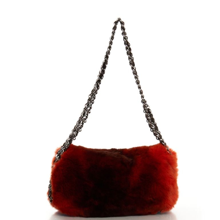 Chanel Rabbit Fur Triple Chain Around Flap Handbag Clinic