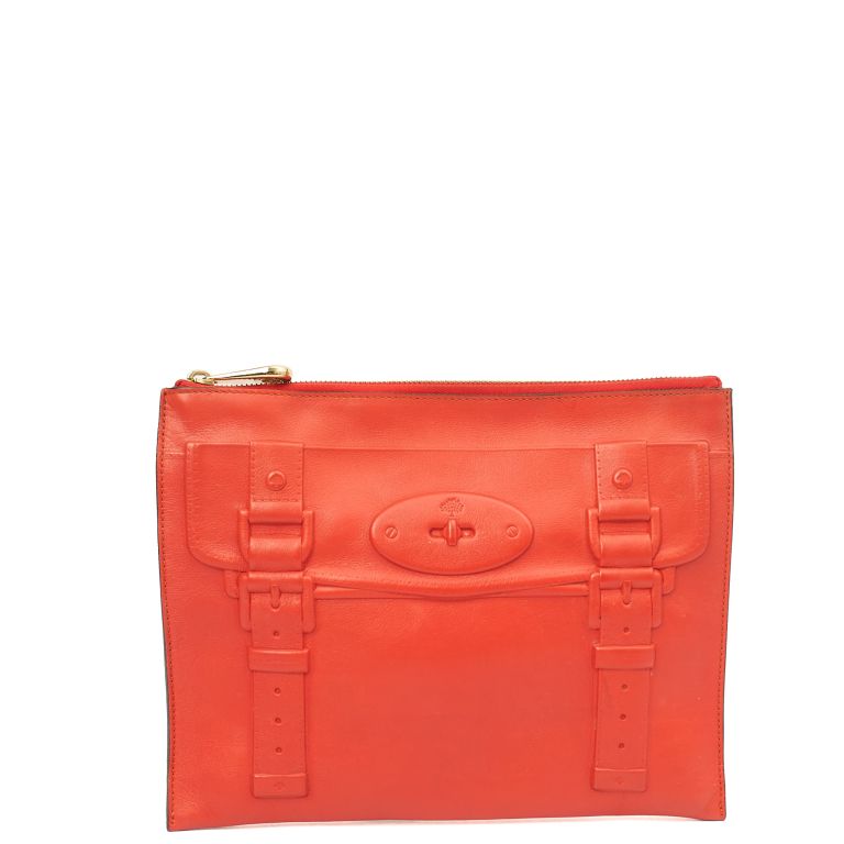 Mulberry Alexa Clutch in Red, Leather Handbag Clinic