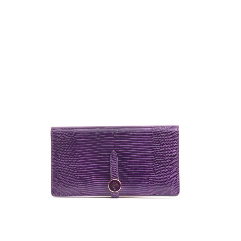 Embossed Lizard Tree Long Wallet