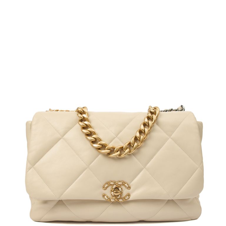 Chanel 19 Maxi in Neutral, Leather Handbag Clinic