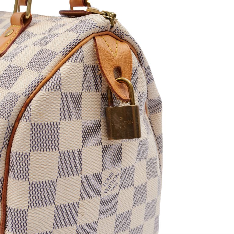 Louis Vuitton Speedy 25 in Damier Azur, Canvas | Handbag Clinic