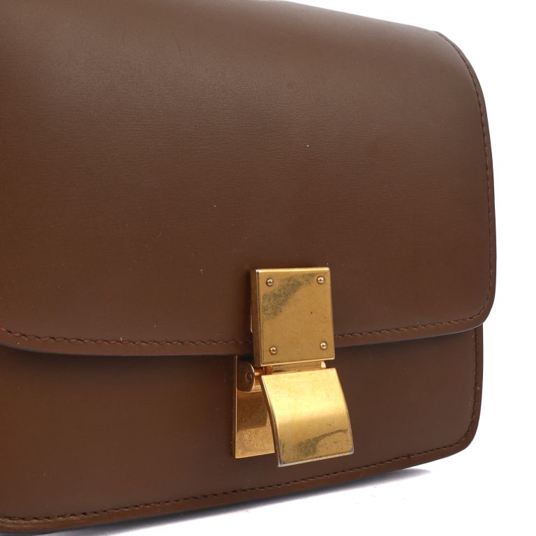 Celine Box Bag Small in Brown, Leather Handbag Clinic
