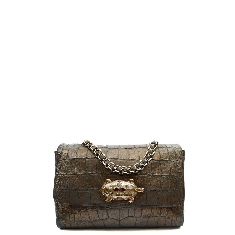 Mulberry Lily Top Handle Small in Metallic, Exotic Effect