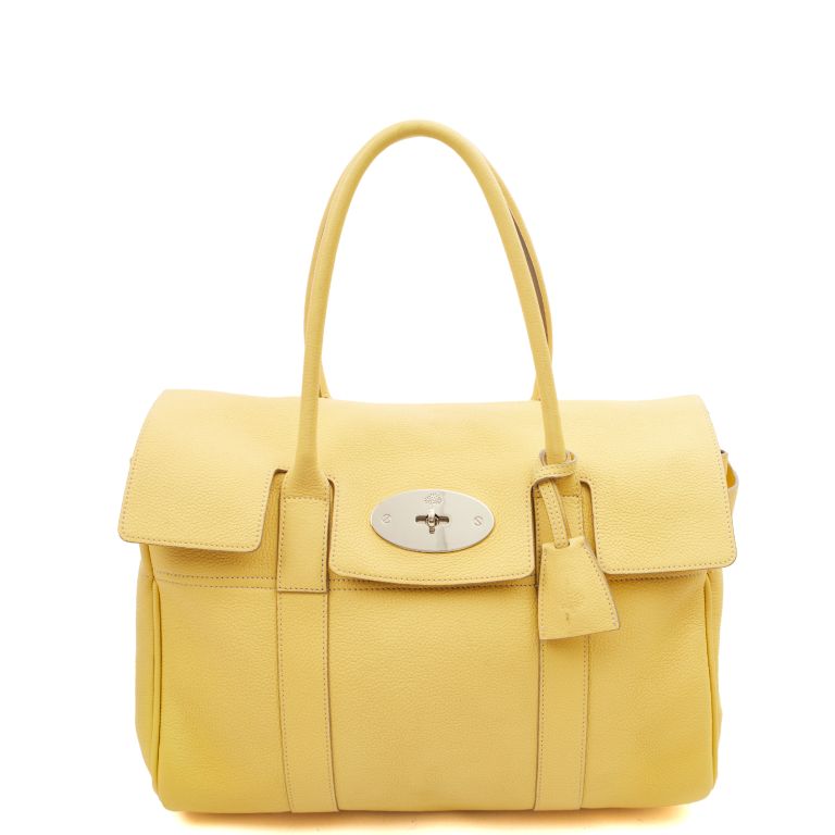 Mulberry Bayswater Heritage in Citrus Yellow, Calfskin Leather