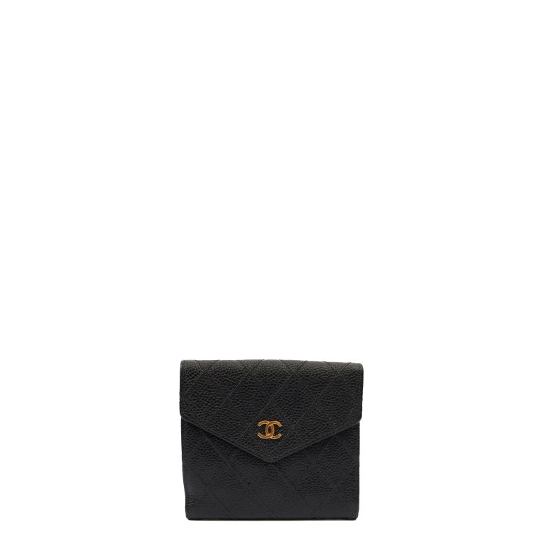 Chanel Classic Bi Fold Wallet in Black, Caviar Leather | Handbag