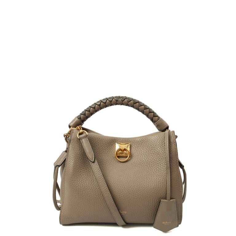 Mulberry Iris Small in Powder Grey, Calfskin Leather Handbag