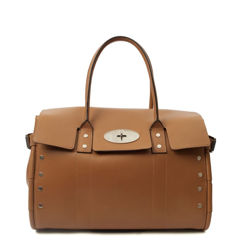 Mulberry Studded Bayswater in Teak, Calfskin Leather Handbag Clinic