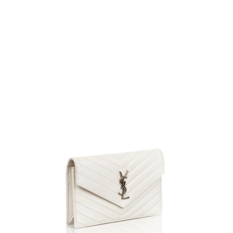 Saint Laurent Envelope Chain Wallet in White Handbag Clinic