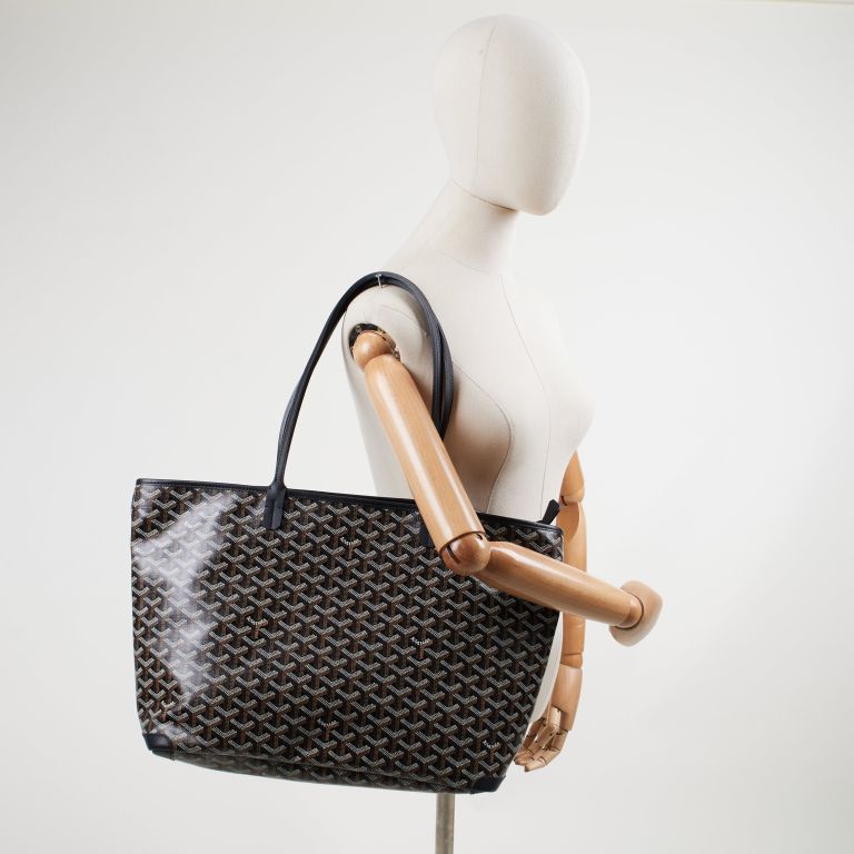 Goyard Artois Tote MM in Black, Leather Handbag Clinic