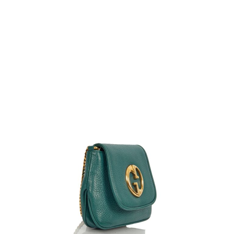 Gucci 1973 Crossbody in Green Leather Handbag Clinic