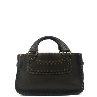 バッグ CELINE TRIOMPHE LEATHER BOOGIE HAND BAG CELINE Handbag Boogie Bag Leather Triomphe Black Logo Women