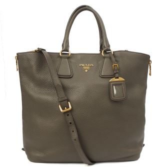 Prada Vitello Daino Shoulder Bag in Black, Leather | Handbag Clinic