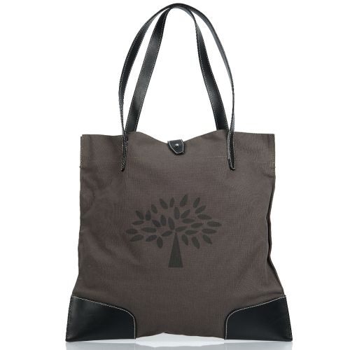 Mulberry Vintage Tote in Grey, Canvas Handbag Clinic