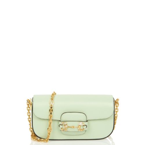 Gucci Horsebit 1955 Shoulder Bag in Mint Green Handbag Clinic
