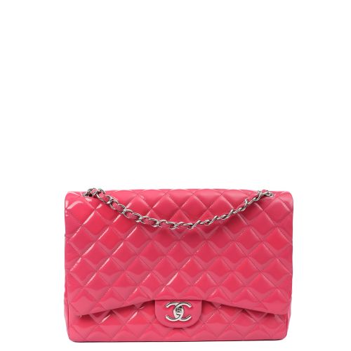 Chanel **LIMITED TIME PRICE** Classic Maxi in Pink, Patent - Technical View