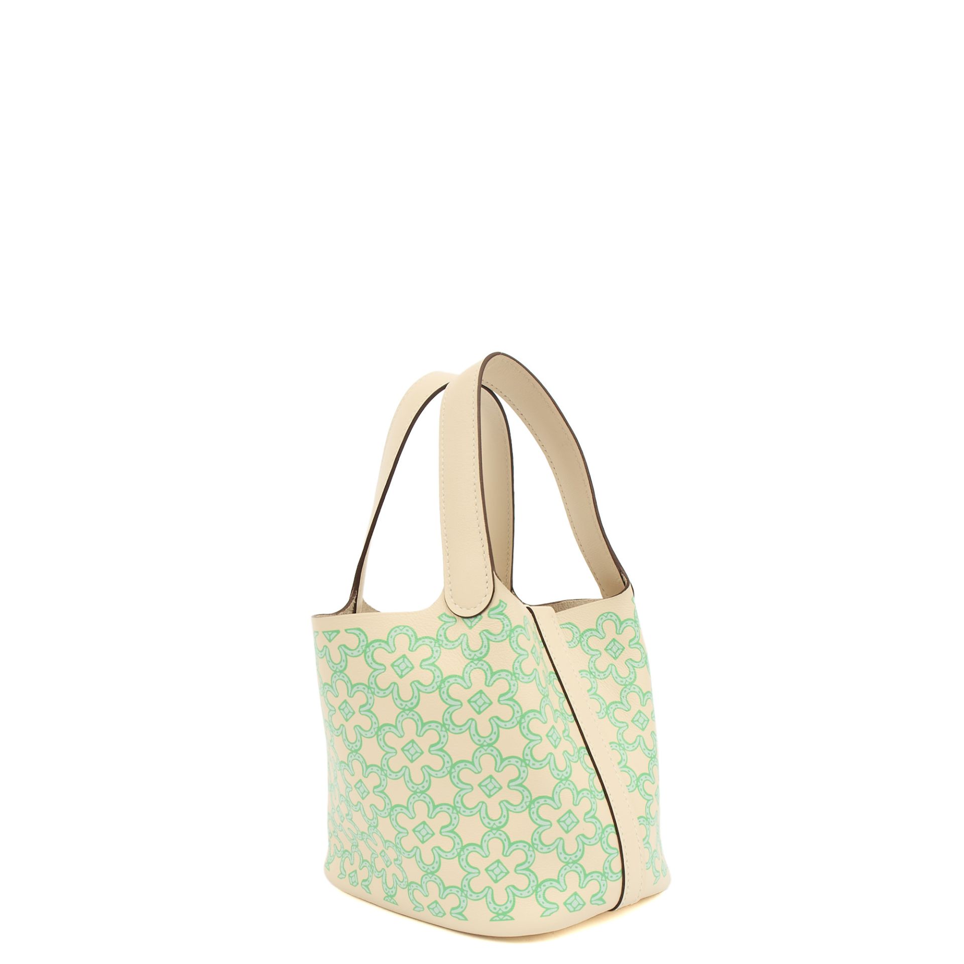 Limited Edition Lucky Daisy Picotin - Micro in Nata, Vert Swift Leather 2
