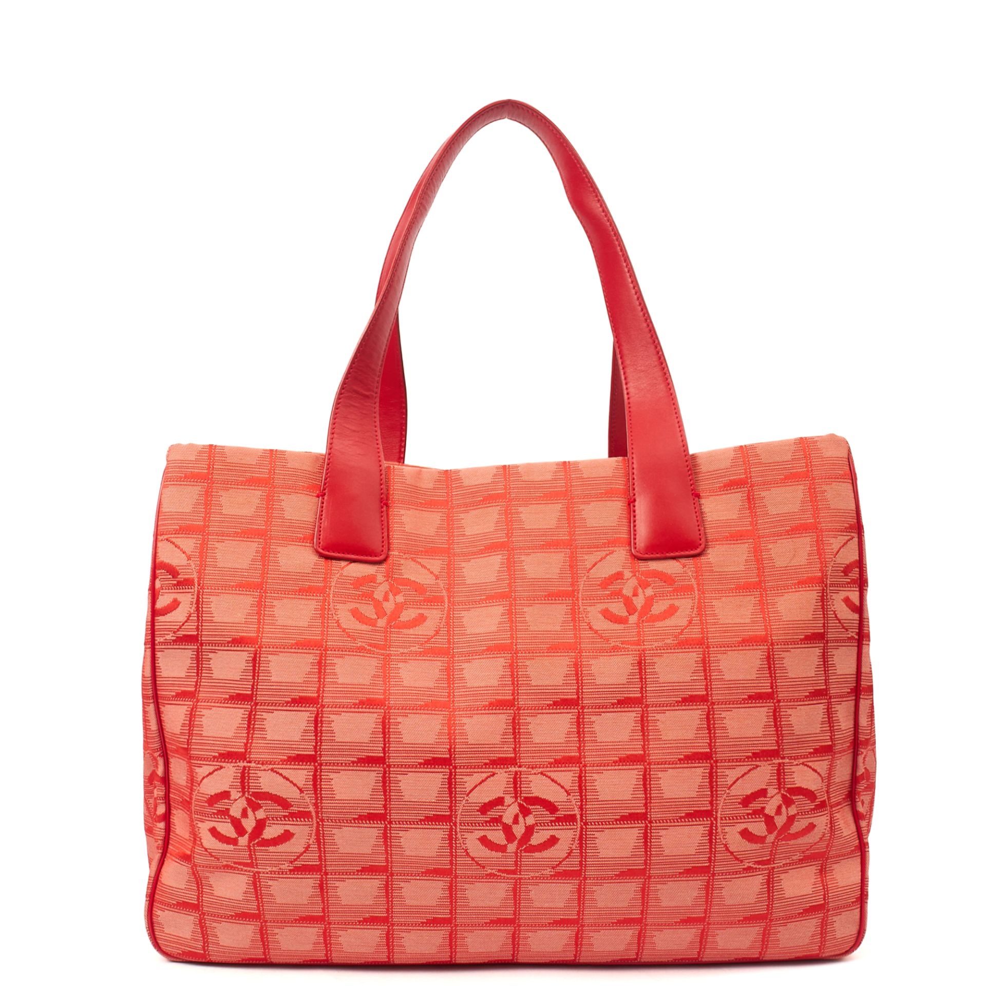 image of Travel Ligne Tote in Red, Canvas