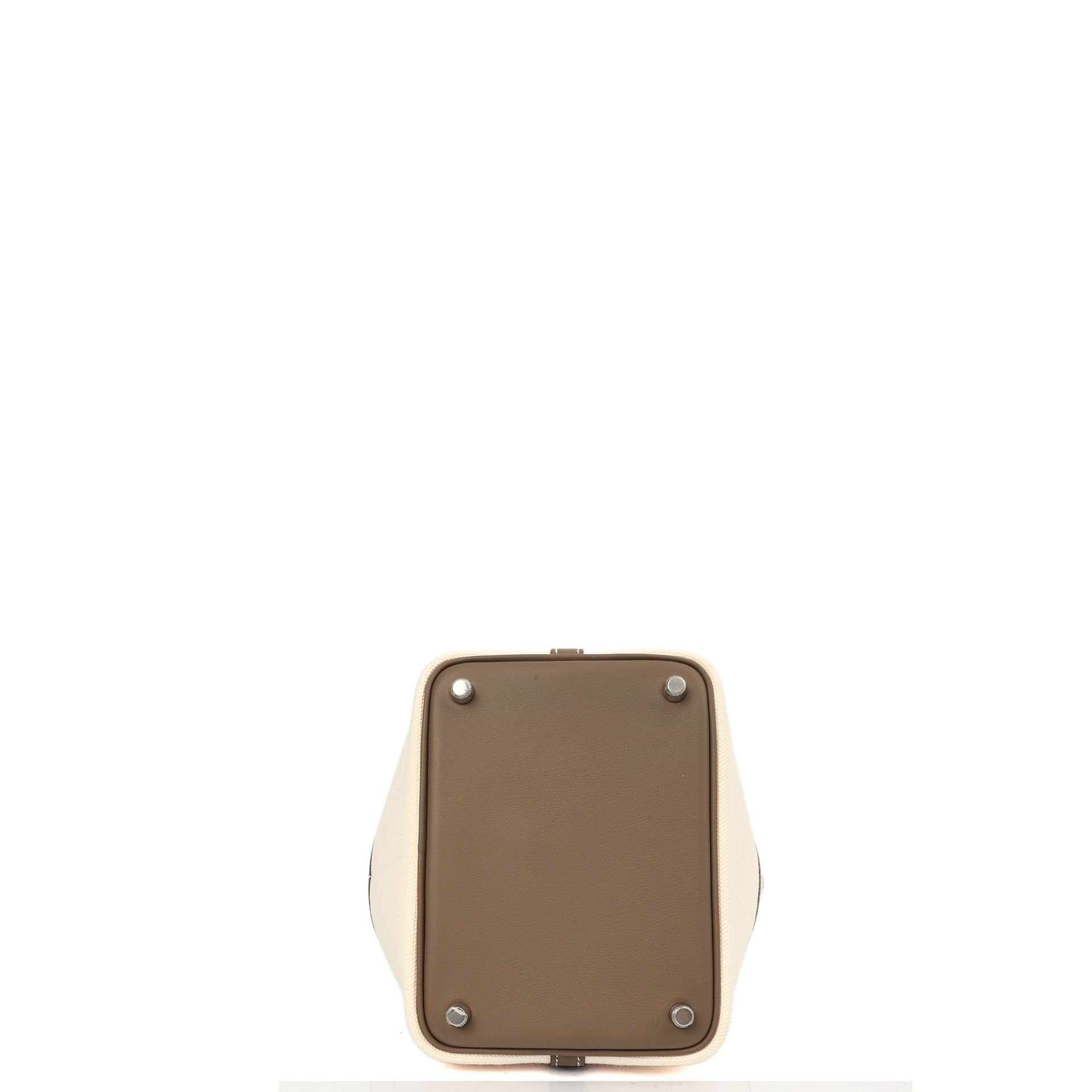 Picotin Lock 18 Pocket Bag in Etoupe Swift Leather, Goeland Canvas 4