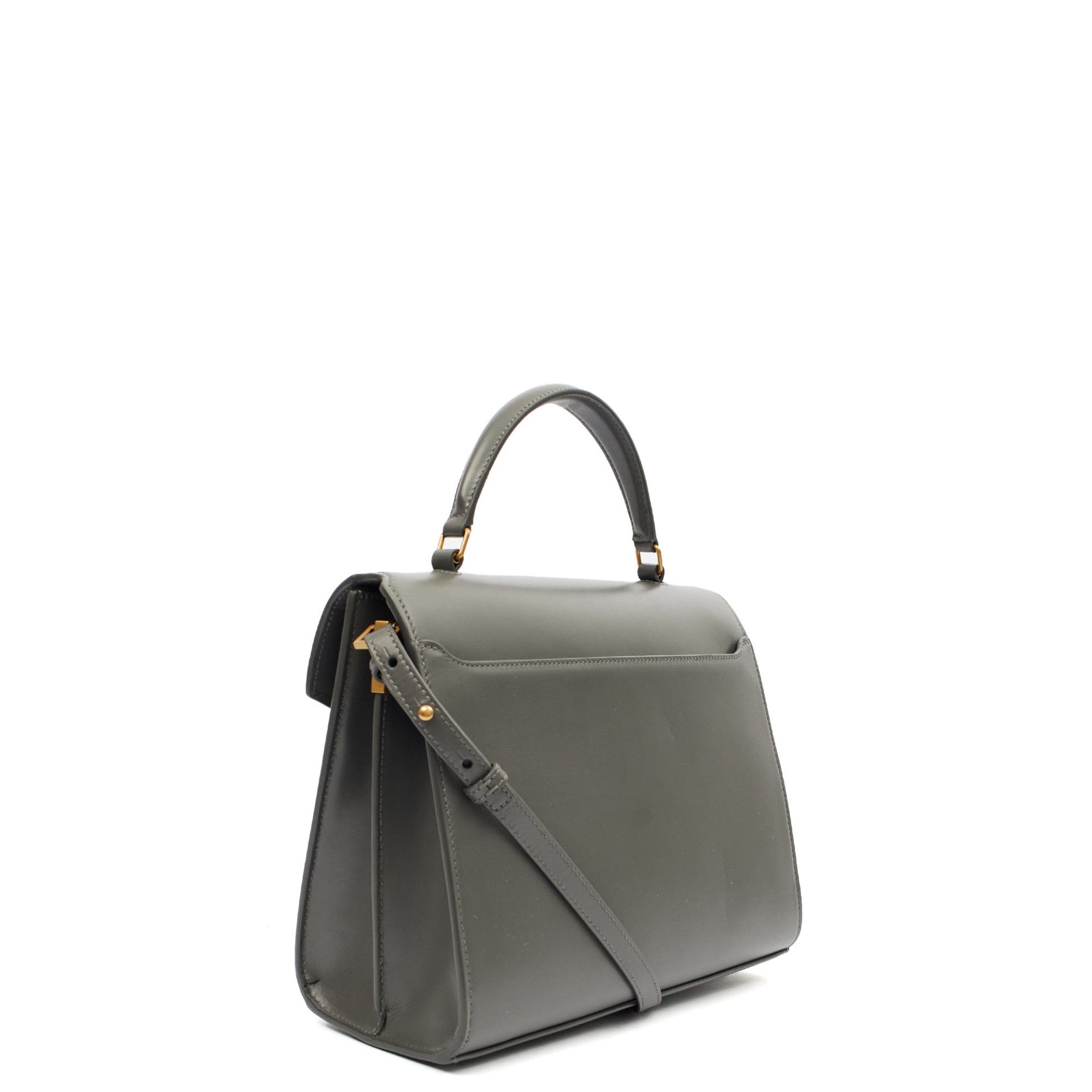 Cassandra Top Handle - Medium in Grey, Leather 2