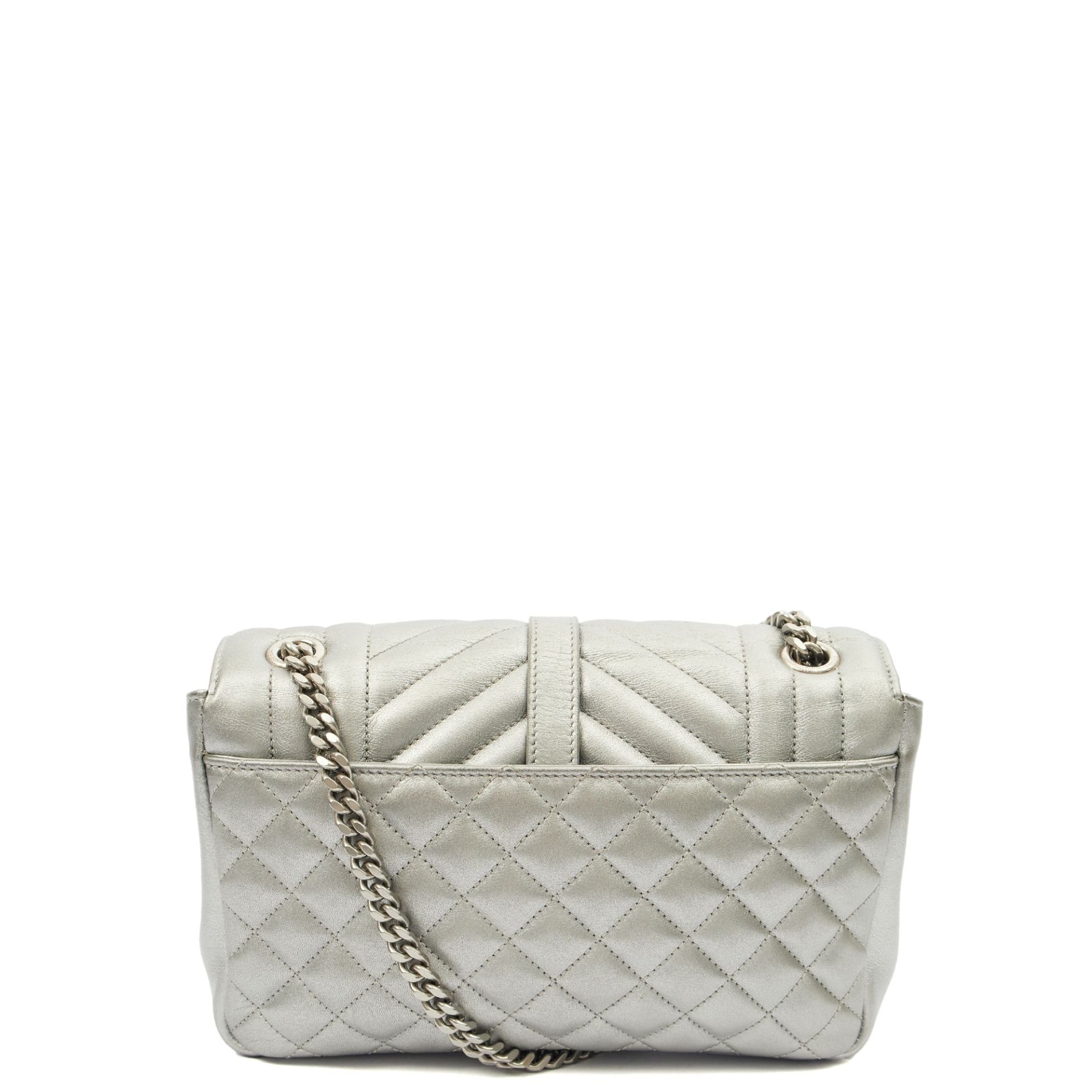 College - Medium in Metallic, Calfskin Leather 3