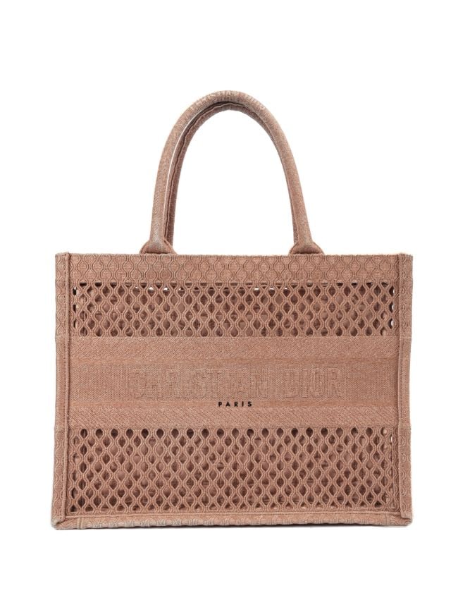 Christian Dior Book Tote in Pink Fabric Handbag Clinic