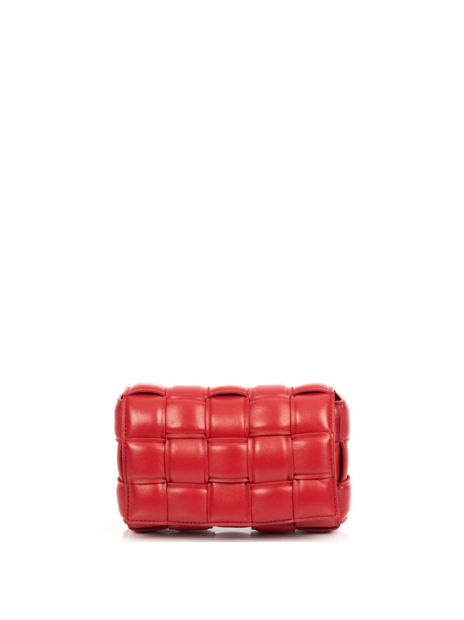 Bottega Veneta Padded Cassette in Red, Intrecciato Nappa