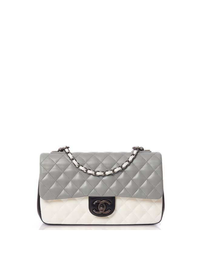 Chanel classic grey flap outlet bag