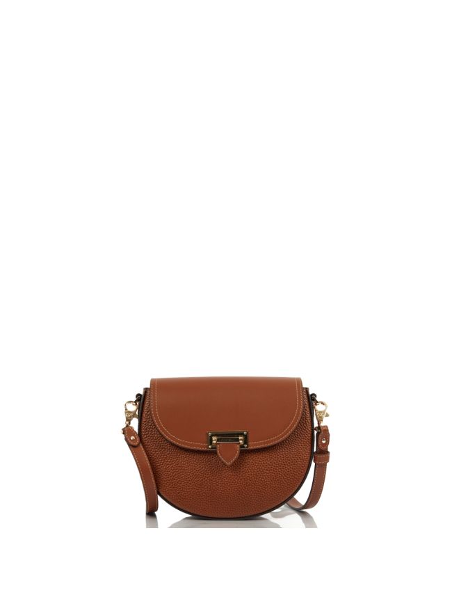tag hobo bag in smooth saddle leather